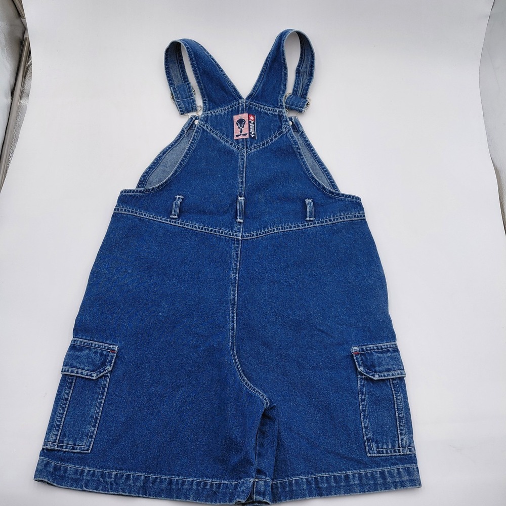 Vtg Looney Tunes Denim Overall Shorts Youth L 10/12 Tweety Sylvester 90s Y2K - Picture 10 of 10